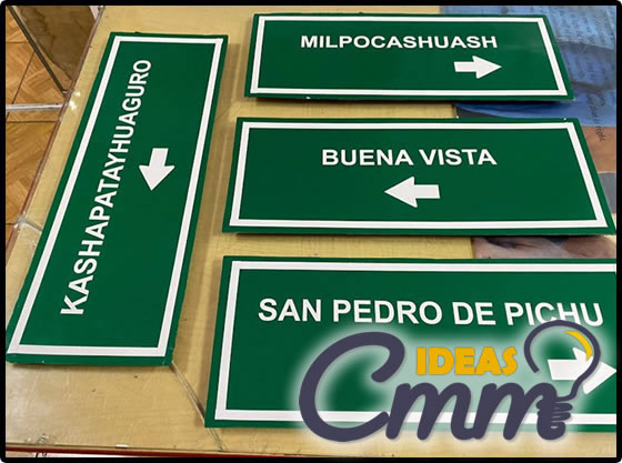 fabricacion de señaleticas en general en fibra de vidrio